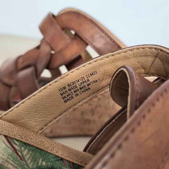 B.O.C. Cora Platform Wedge Sandals Cork Brown Tan Platform Comfort Open Toe 10 - Picture 9 of 9
